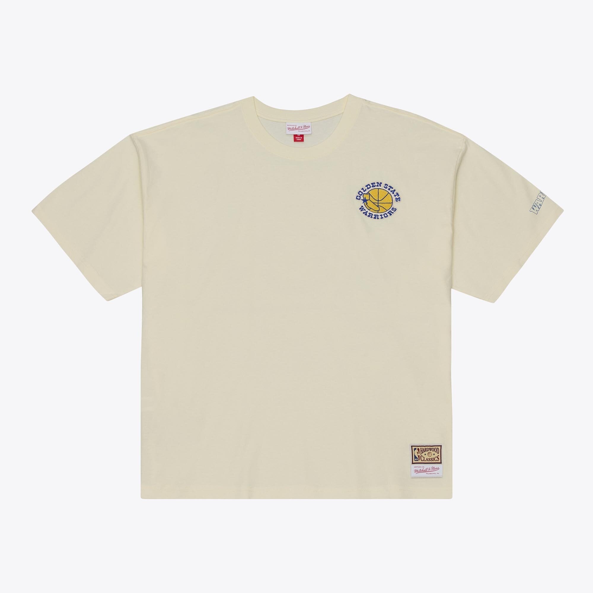 Men's Mitchell & Ness  Oatmeal Golden State Warriors Heritage Hues Oversized T-Shirt
