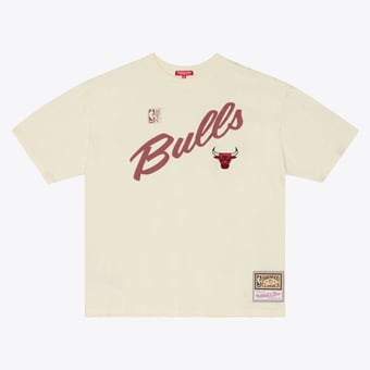 Women's Mitchell & Ness  Oatmeal Chicago Bulls Heritage Hues T-Shirt