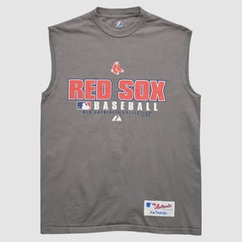 Boston Red Sox Majestic 2000s Tank - Gray - XS by Fanatics Real Vintage