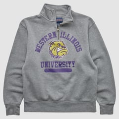 Western Illinois Leathernecks Jansport 2010s 1/4 Zip Sweatshirt - Heather Gray - XXS by Fanatics Real Vintage