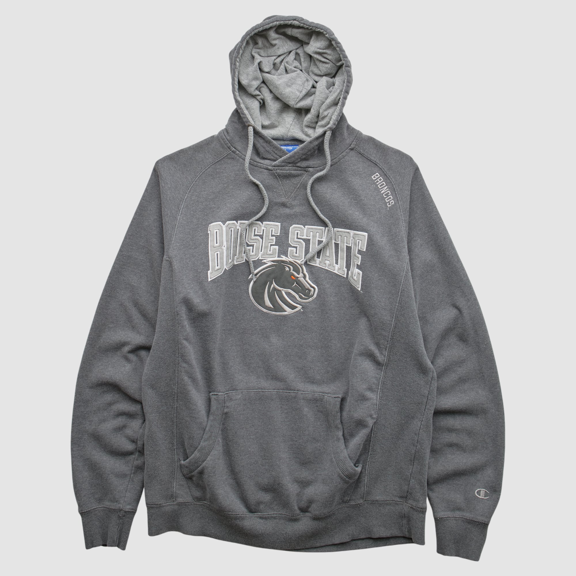 Boise State Broncos Champion 2010s Hooded Sweatshirt - Gray - XS by Fanatics Real Vintage