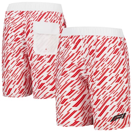 Formula 1 Board Shorts- Red & White - Kids