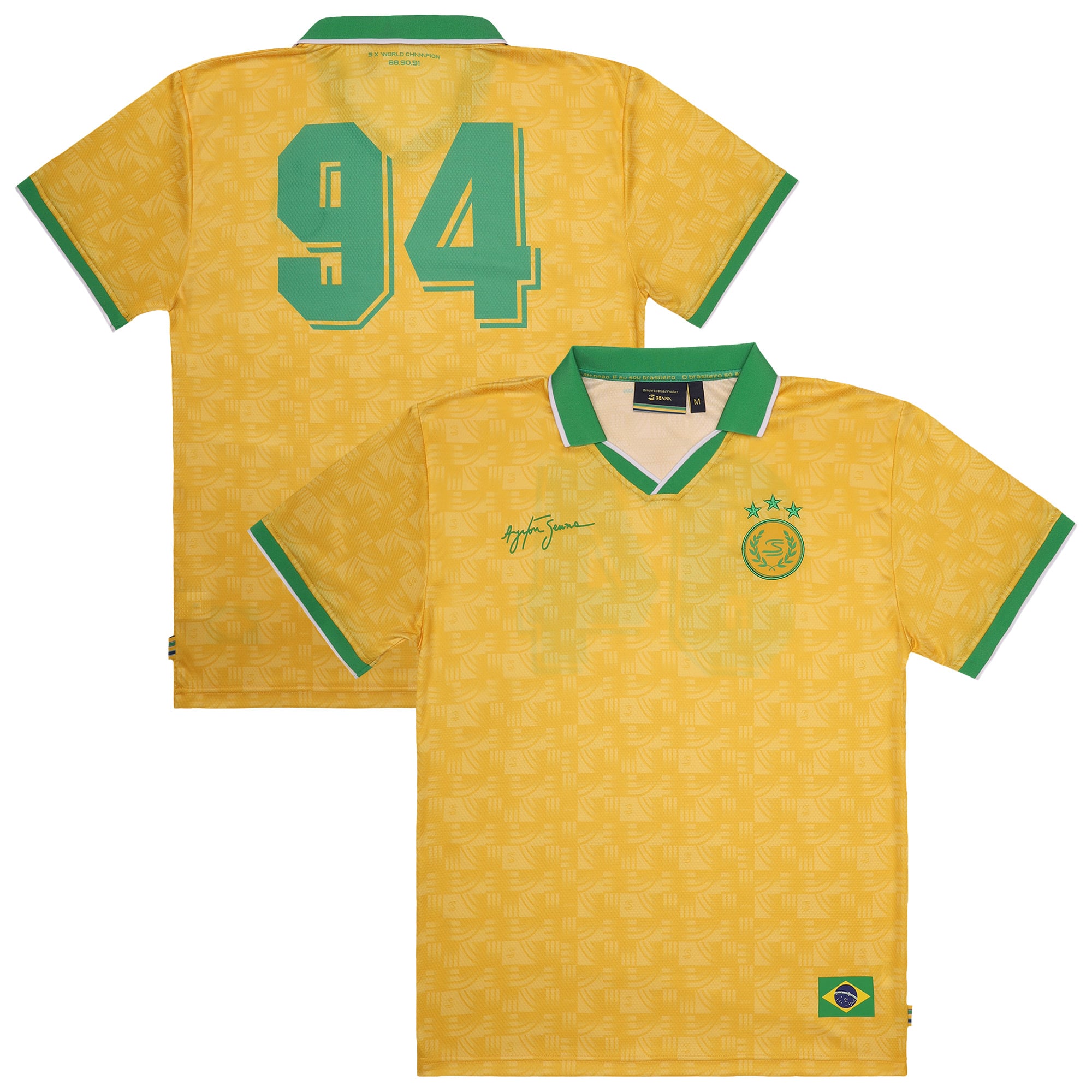 Ayrton Senna 94 Relaxed Fit Fußballtrikot - Gelb