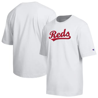 Men's Champion White Cincinnati Reds All Star Arched Chenille Wordmark T-Shirt