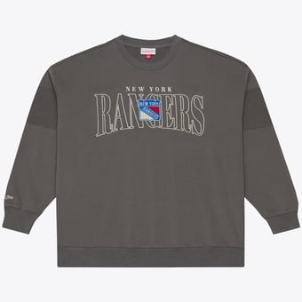 Men's Mitchell & Ness  Gray New York Rangers Heritage Hues Fleece Crew Sweatshirt