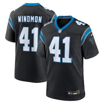 Men's Nike Jacoby Windmon  Black Carolina Panthers Team Game Jersey