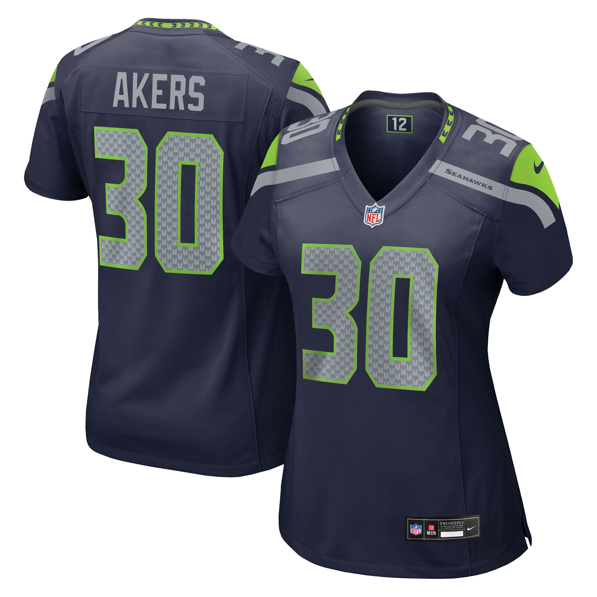 Women's Nike Cam Akers  College Navy Seattle Seahawks Team Game Jersey