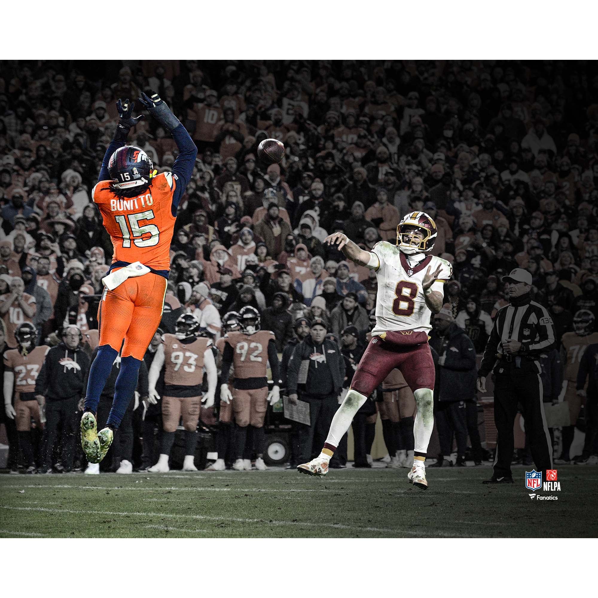 Nik Bonitto Denver Broncos Unsigned 2025 Week 13 Swatted Pass Spotlight Photograph Nik Bonitto Denver Broncos Unsigned 2025 Week 13 Swatted Pass Spotlight Photograph