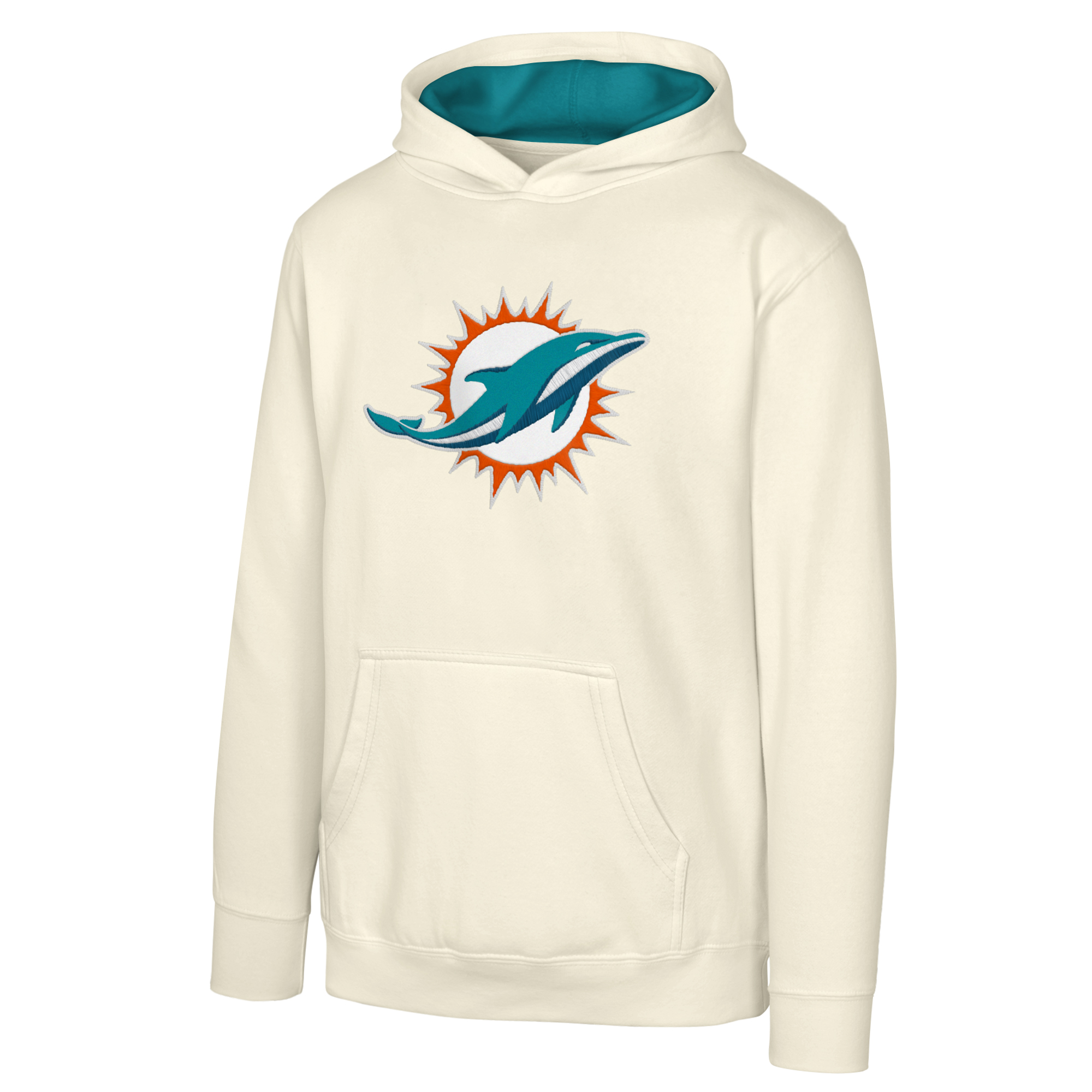Outerstuff Big Boys' and Girls' Natural Miami Dolphins Prime Pullover Hoodie - Natural