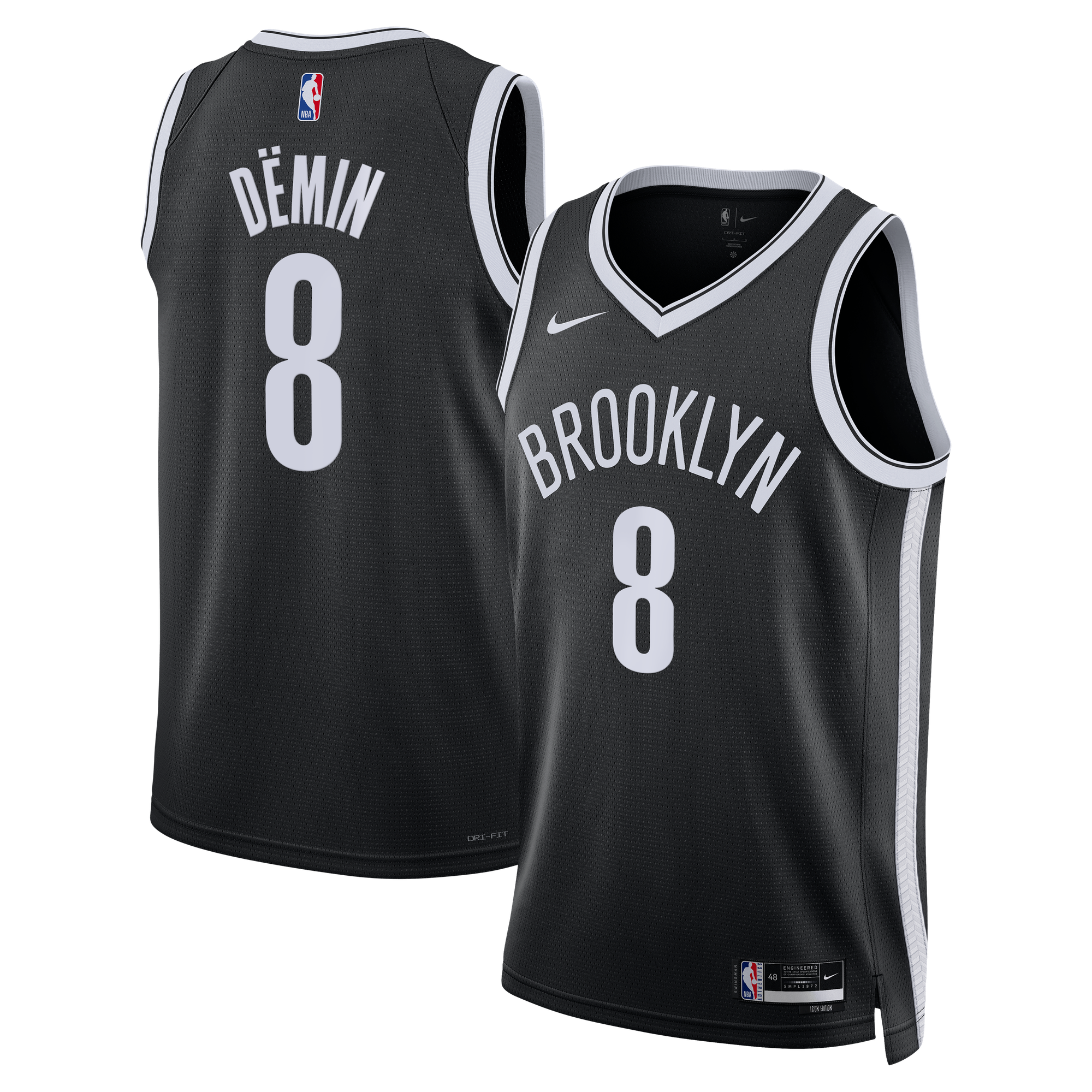 Unisex Nike Egor Dëmin Black Brooklyn Nets Swingman Jersey - Icon Edition