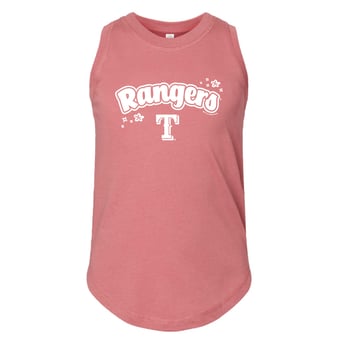 Girls Youth Soft as a Grape  Pink Texas Rangers Tank Top