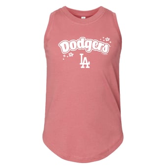 Girls Youth Soft as a Grape  Pink Los Angeles Dodgers Tank Top