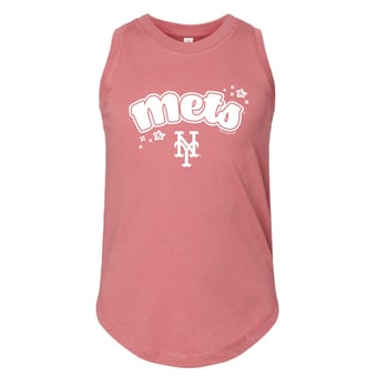 Girls Youth Soft as a Grape  Pink New York Mets Tank Top