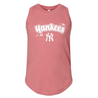 Girls Youth Soft as a Grape  Pink New York Yankees Tank Top