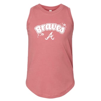 Girls Youth Soft as a Grape  Pink Atlanta Braves Tank Top