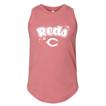 Girls Youth Soft as a Grape  Pink Cincinnati Reds Tank Top