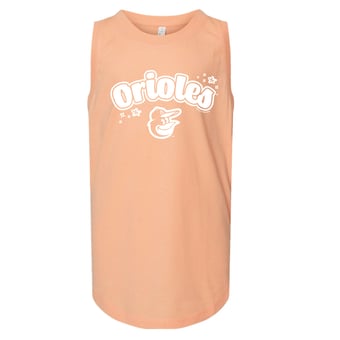 Girls Youth Soft as a Grape  Light Orange Baltimore Orioles Tank Top