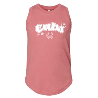 Girls Youth Soft as a Grape  Pink Chicago Cubs Tank Top