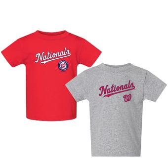 Toddler  Red/Heather Gray Washington Nationals Logo 2-Pack T-Shirt Set