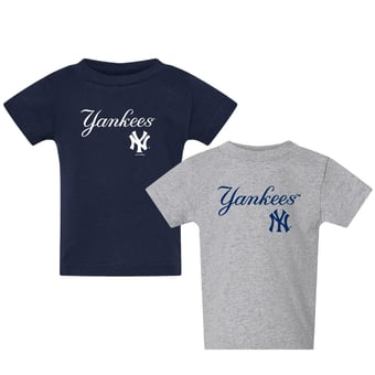 Toddler  Navy/Gray New York Yankees Logo 2-Pack T-Shirt Set