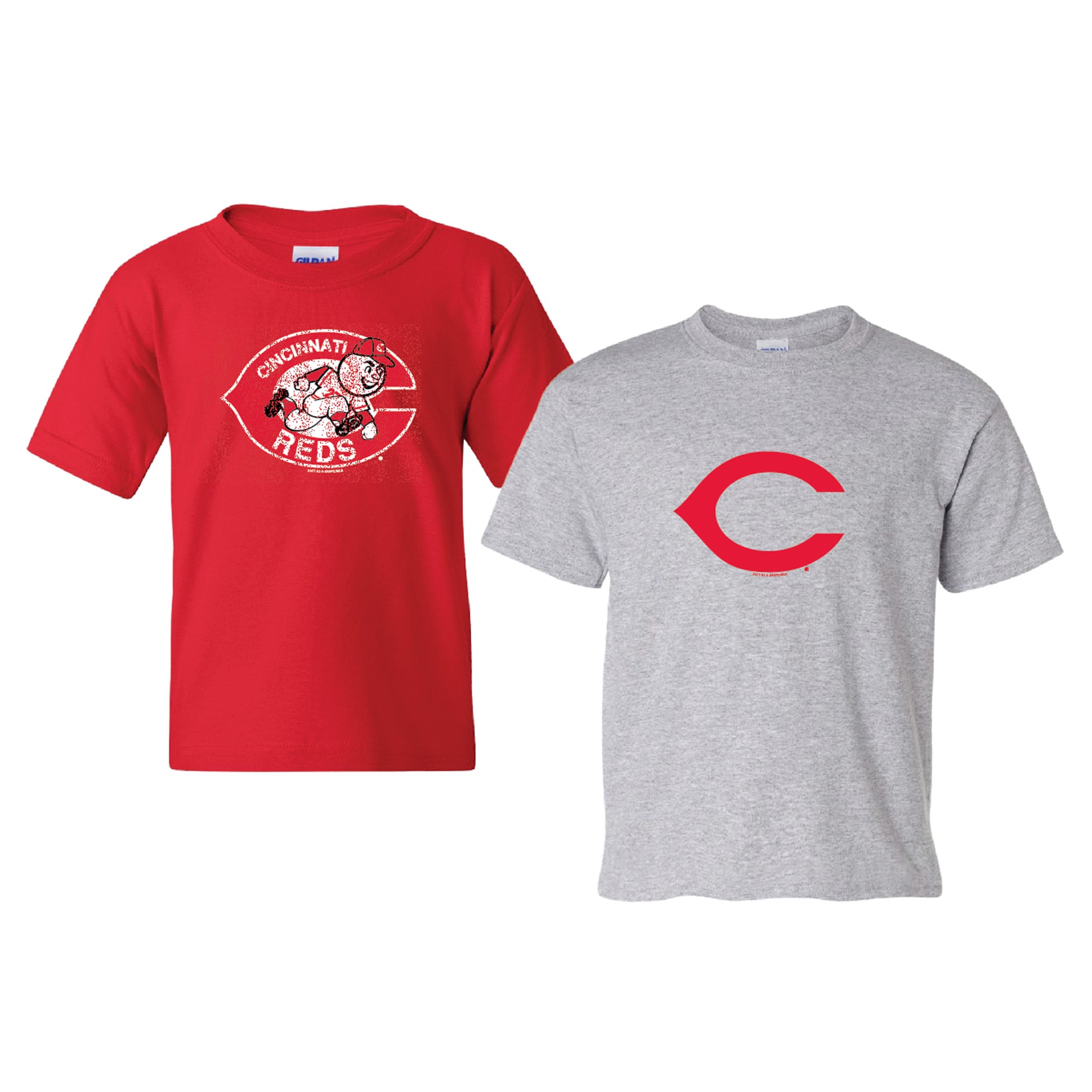 Youth Soft as a Grape  Red/Heather Gray Cincinnati Reds  Cooperstown 2-Pack T-Shirt Set