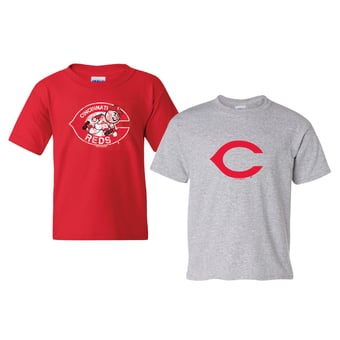 Youth Soft as a Grape  Red/Heather Gray Cincinnati Reds  Cooperstown 2-Pack T-Shirt Set