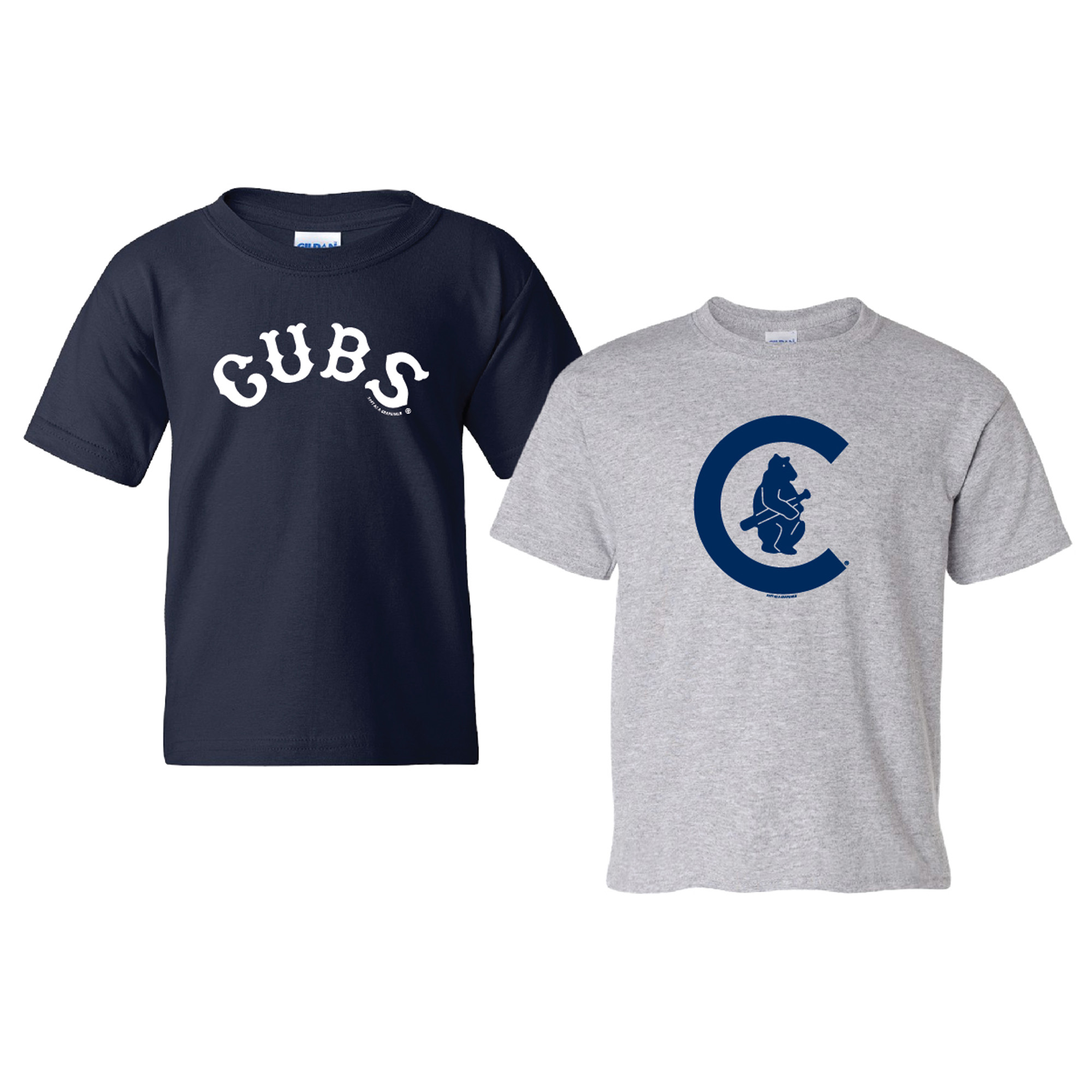 Youth Soft as a Grape  Navy/Heather Gray Chicago Cubs  Cooperstown 2-Pack T-Shirt Set