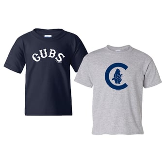 Youth Soft as a Grape  Navy/Heather Gray Chicago Cubs  Cooperstown 2-Pack T-Shirt Set