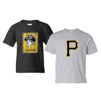 Youth Soft as a Grape  Black/Heather Gray Pittsburgh Pirates  Cooperstown 2-Pack T-Shirt Set