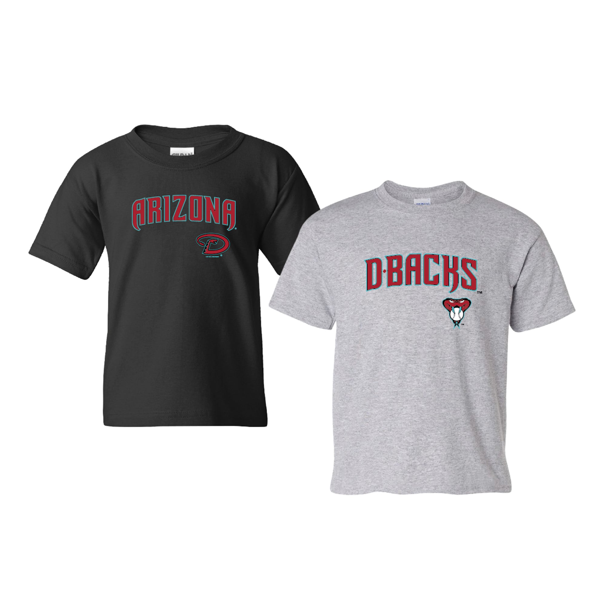 Youth Soft as a Grape  Black/Heather Gray Arizona Diamondbacks 2-Pack Logo T-Shirt Set