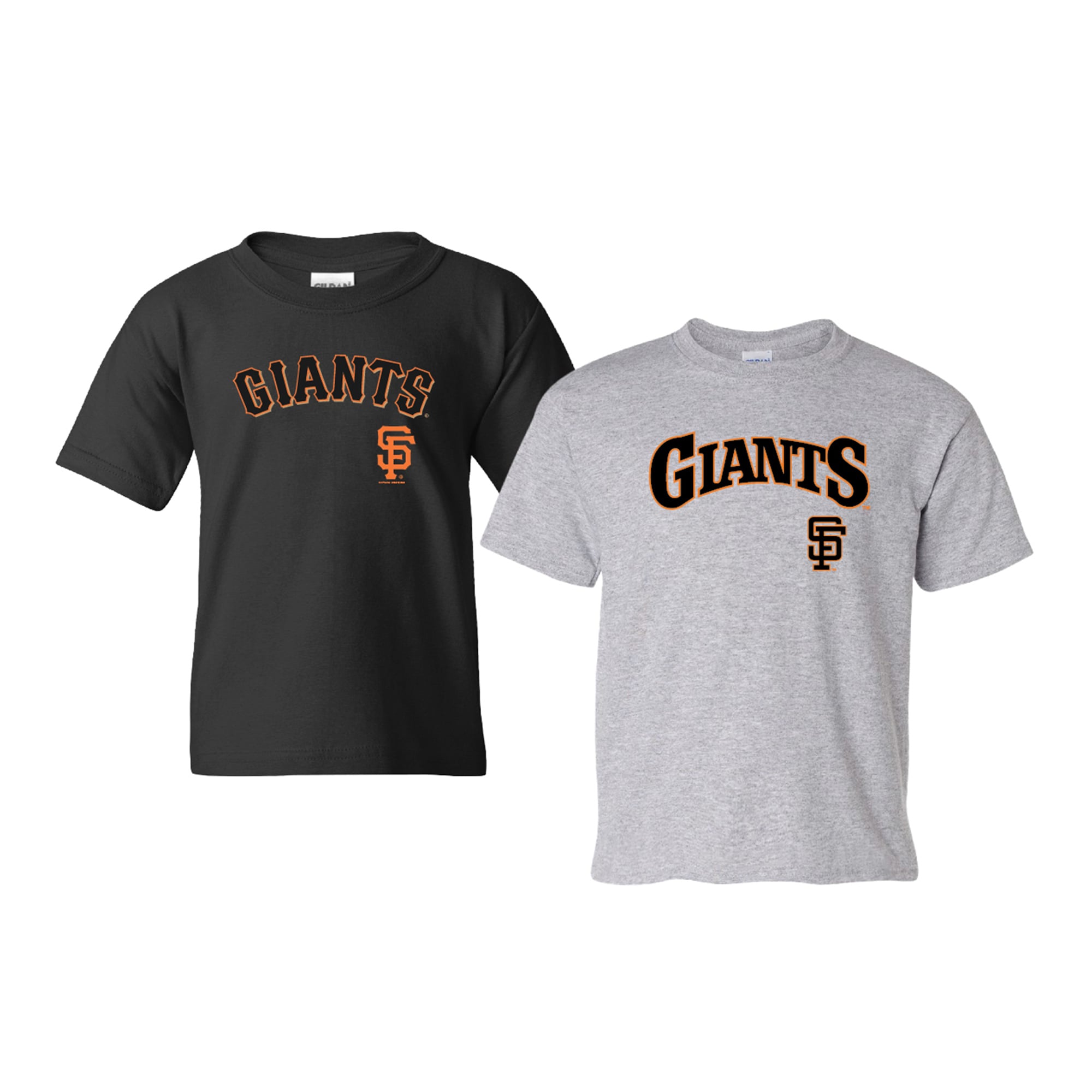 Youth Soft as a Grape  Black/Heather Gray San Francisco Giants 2-Pack Logo T-Shirt Set