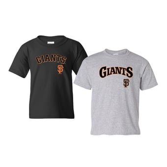 Youth Soft as a Grape  Black/Heather Gray San Francisco Giants 2-Pack Logo T-Shirt Set