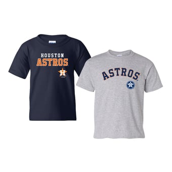 Youth Soft as a Grape  Navy/Heather Gray Houston Astros 2-Pack Logo T-Shirt Set