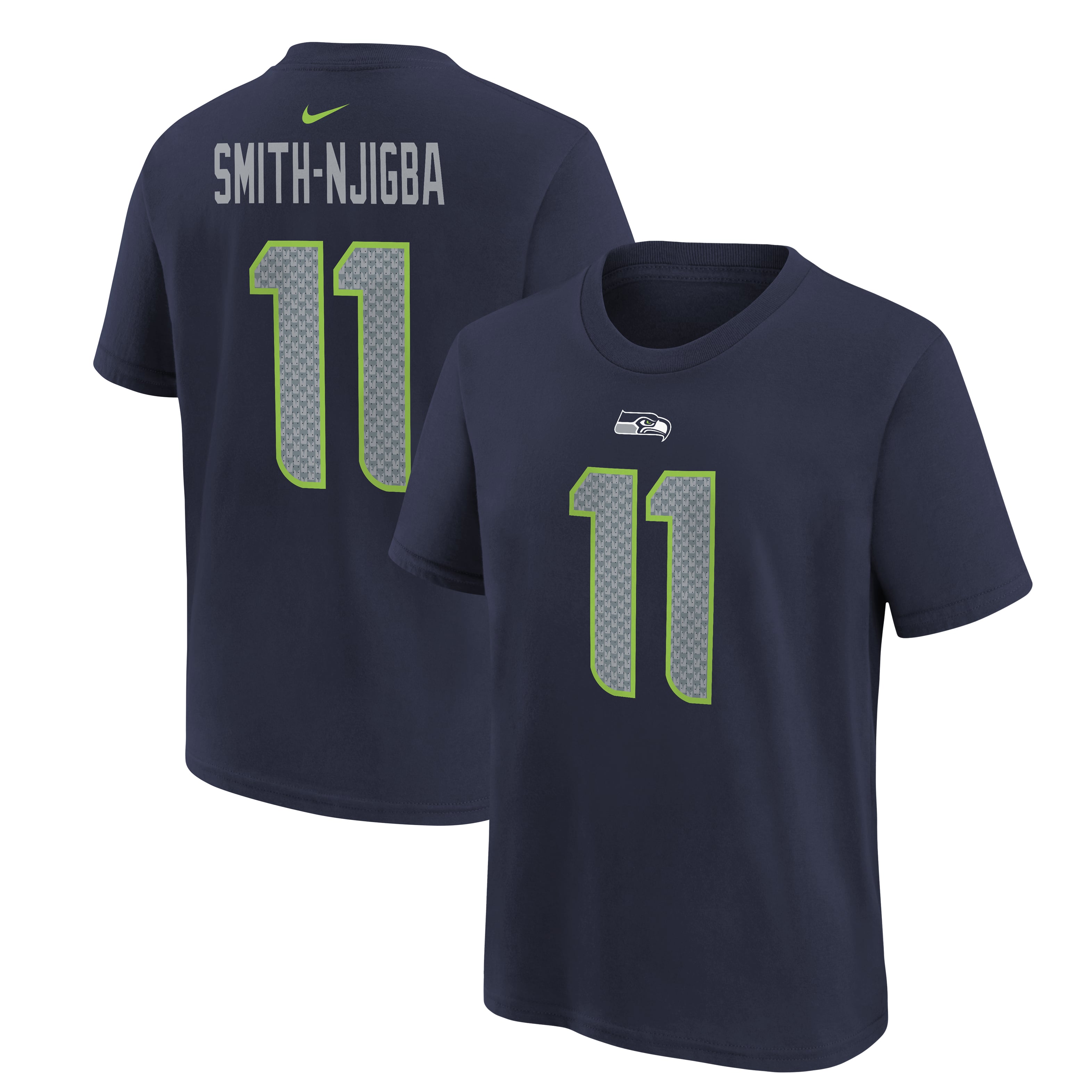Youth Nike Jaxon Smith-Njigba College Navy Seattle Seahawks Player Name & Number T-Shirt