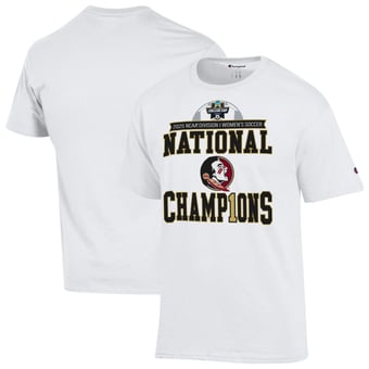 Unisex Champion White Florida State Seminoles 2025 NCAA Women's Soccer National Champions Locker Room T-Shirt