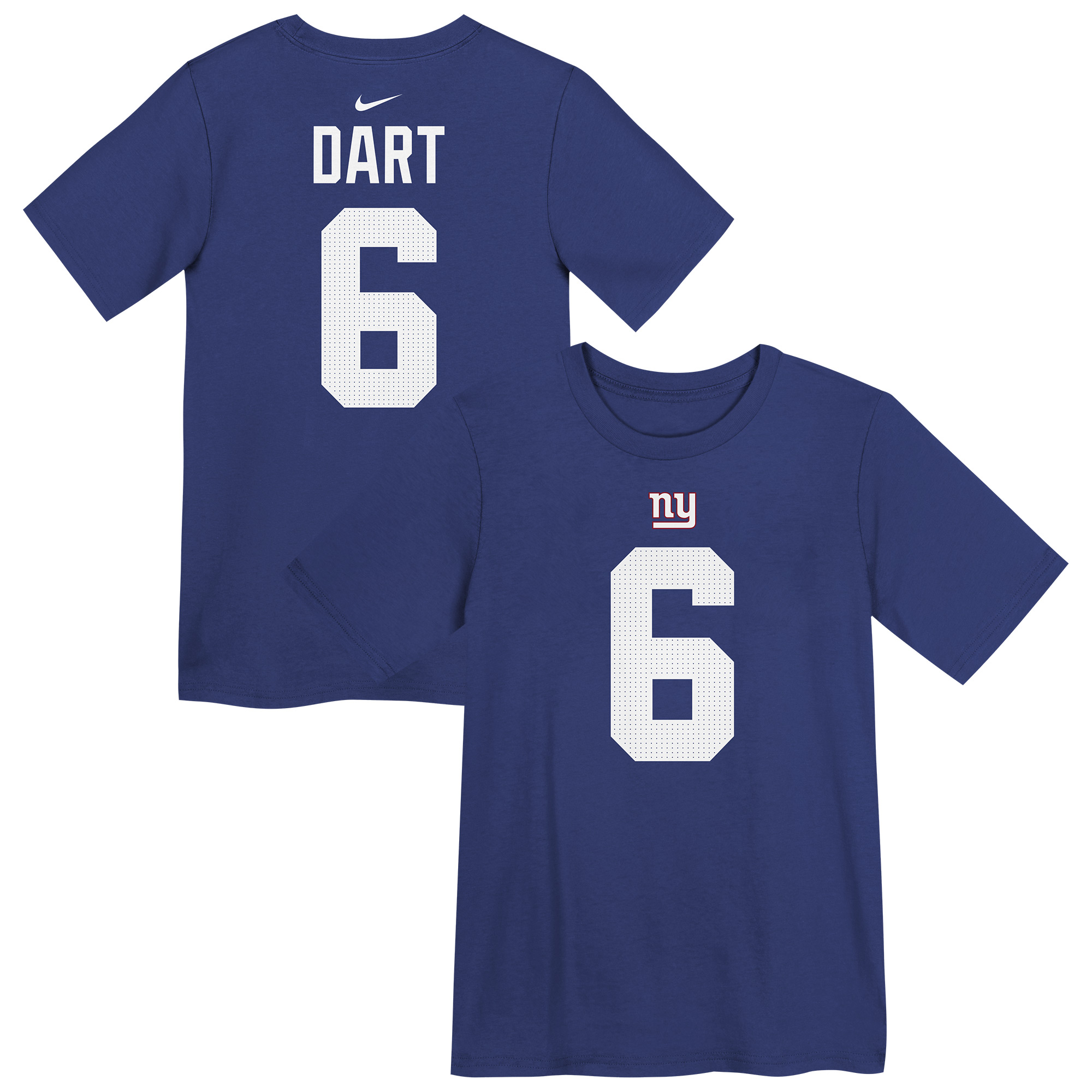 Preschool Nike Jaxson Dart Royal New York Giants Player Name & Number T-Shirt