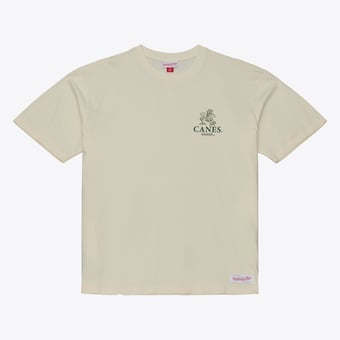 Men's  Mitchell & Ness  Cream Miami Hurricanes Core Icon T-Shirt