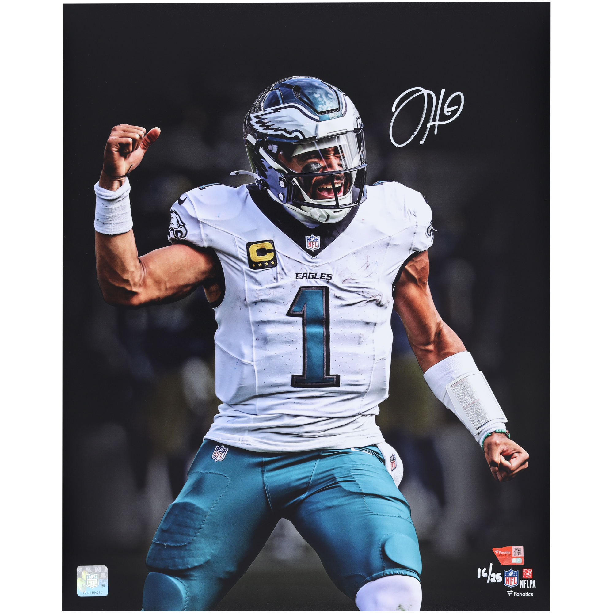 Jalen Hurts Philadelphia Eagles Autographed 16" x 20" Unleashed Photograph - Limited Edition of 25