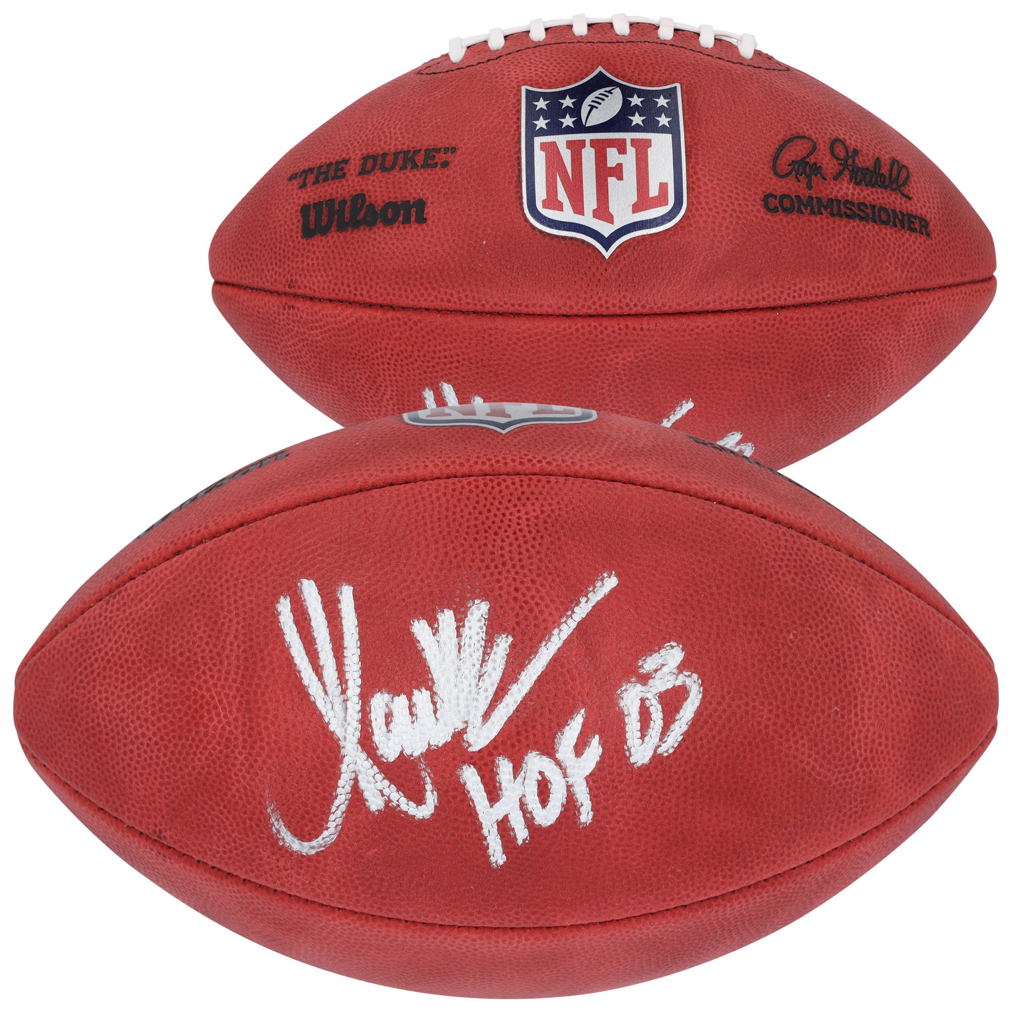 Pallone da football Wilson Duke a colori autografato da Marcus Allen dei Los Angeles Raiders con la scritta "HOF 03"
