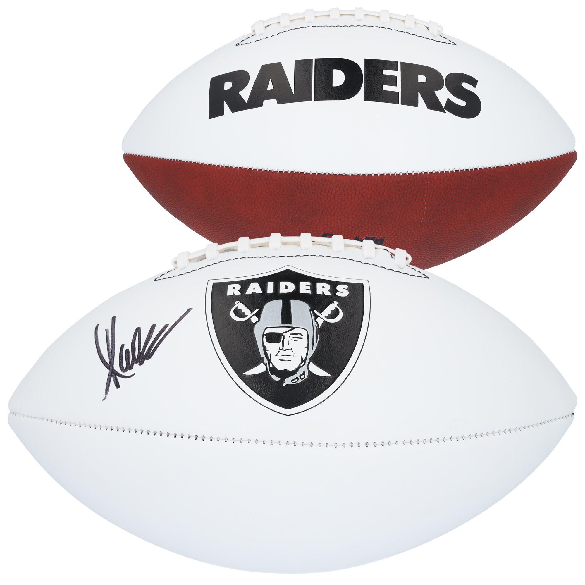Pallone da football Franklin White Panel autografato dai Los Angeles Raiders di Marcus Allen