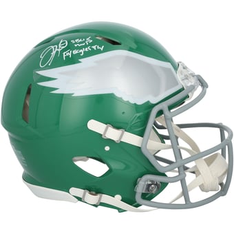Jalen Hurts Philadelphia Eagles Autographed Riddell Kelly Green Speed Authentic Helmet with Multiple Inscriptions