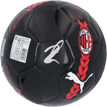 Zlatan Ibrahimovic AC Milan Autographed Black Puma Logo Soccer Ball