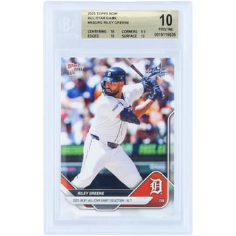 Riley Greene Detroit Tigers 2025 Topps Now 2025 MLB All-Star Game Selection - AL #ASG-RG BGS Authenticated 10 Card - 10,9.5,10,10 Subgrades
