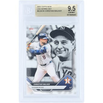 Christian Walker Houston Astros 2025 Topps Now Lou Gehrig Day #LGD-CW BGS Authenticated 9.5 Card