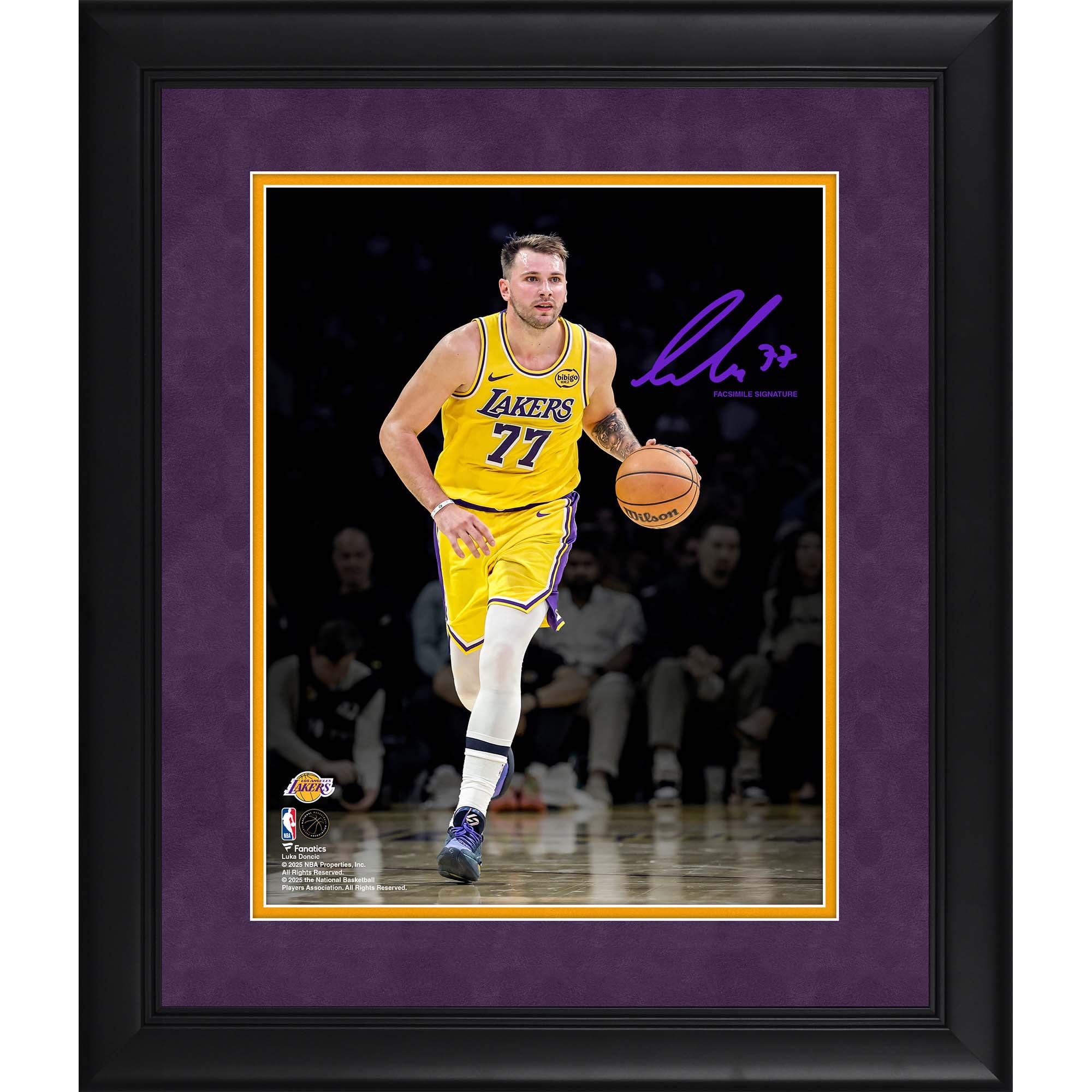 Luka Dončić Los Angeles Lakers Facsimile Signature Framed 11" x 14" Spotlight Photograph