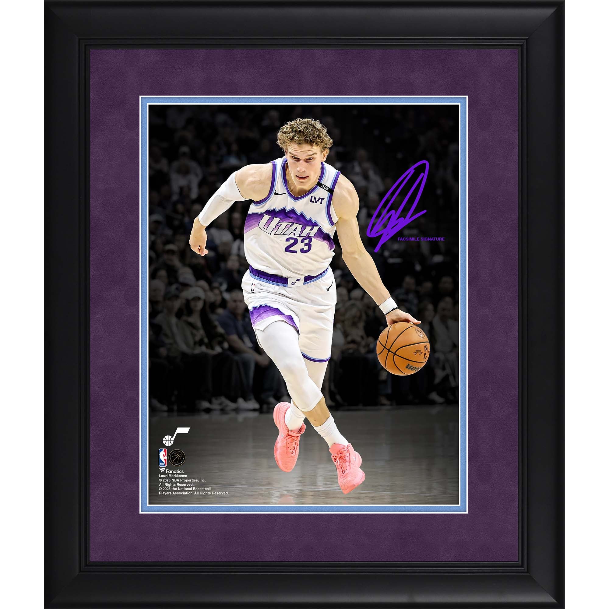Lauri Markkanen Utah Jazz Facsimile Signature Framed 11" x 14" Spotlight Photograph
