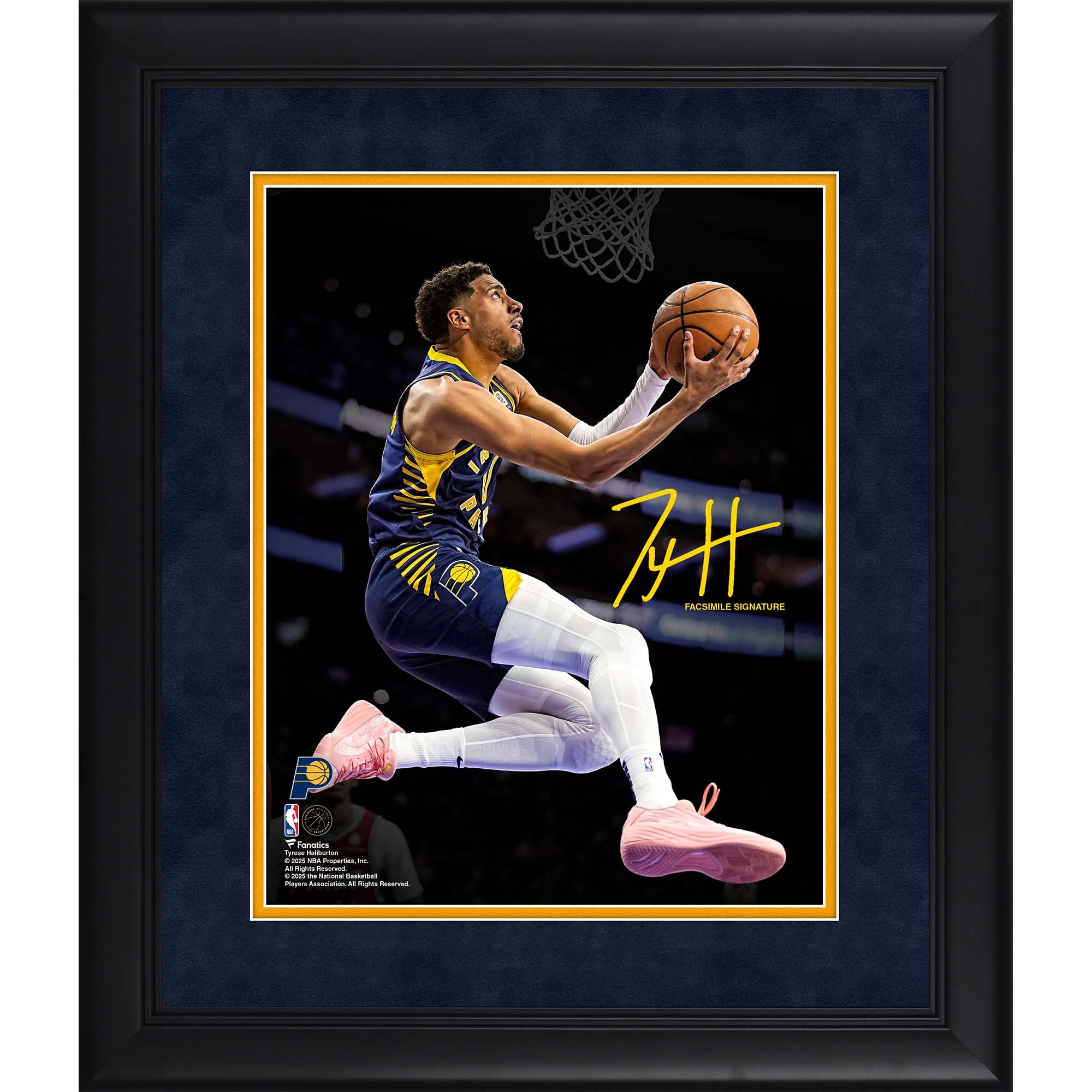 Tyrese Haliburton Indiana Pacers Facsimile Signature Framed 11" x 14" Spotlight Photograph