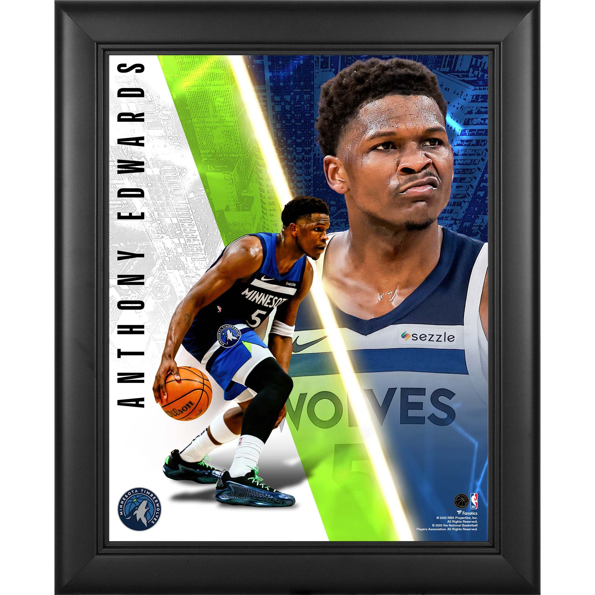 Anthony Edwards Minnesota Timberwolves Framed 13″ x 16″ Radiance Collage