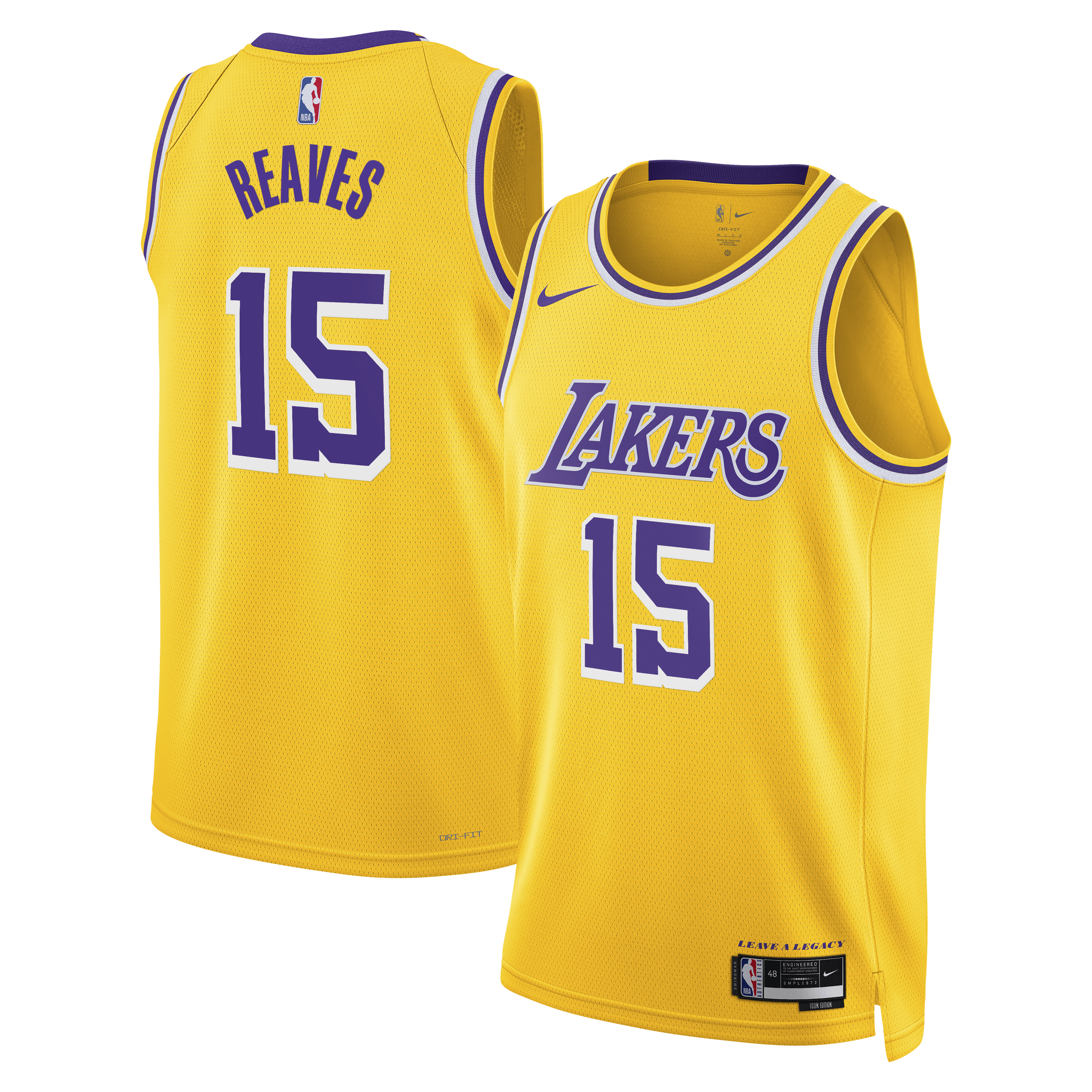 Los Angeles Lakers Nike Icon Edition Swingman-Trikot – Gold – Austin Reaves – Unisex
