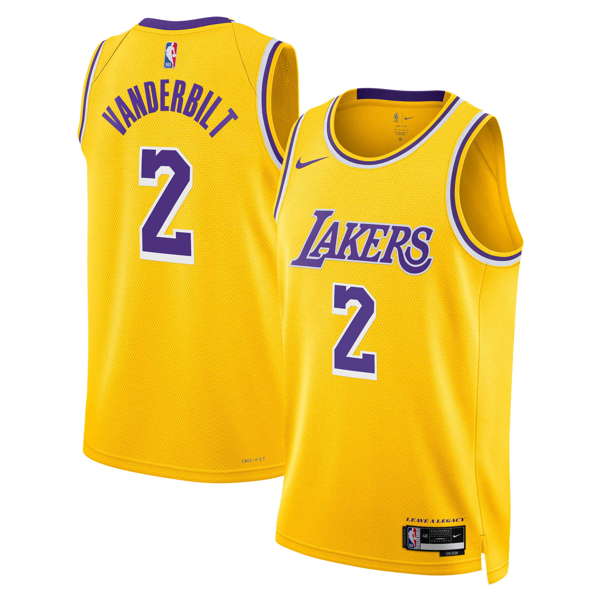 Los Angeles Lakers Nike Icon Edition Swingman-Trikot – Gold – Jarred Vanderbilt – Unisex